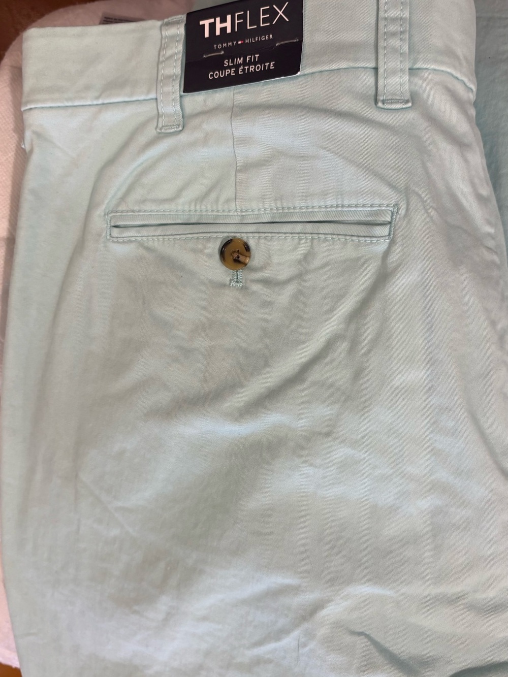 Tommy Hilfiger Light Aqua Blue Color Slim Fit Chinos 38/34